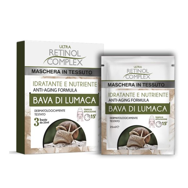 Retinol Complex Maschera Viso in Tessuto con Bava di Lumaca